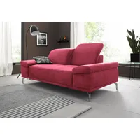2-Sitzer HOME AFFAIRE "Caluna", lila (chianti), B:202cm H:97cm T:111cm, Luxus-Microfaser Vintageoptik (100% Polyester);Flachgewebe (100% Polyester);Luxus-Mikrofaser (90% Polyester, 10% Polyamid), Sofas, mit Sitztiefen- und Kopfteilverstellung