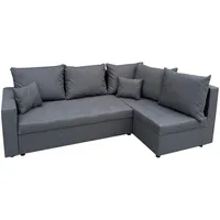 Ecksofa REVO mit Schlaffunktion und 2 Bettkästen, Grau Sawana 05