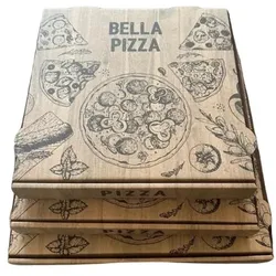 100 Pizzakartons Pizzaboxen aus Pappkarton 30x30x4cm Bella Pizza „FRANCIA“ Braun