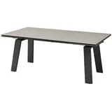 Livetastic Esstisch, Grau, Schwarz, Metall, Glas, Keramik, rechteckig, eckig, 100x76x200-300 cm, ausziehbar, Esszimmer, Tische, Esstische, Glastische