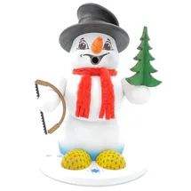 Schweda Schneemann Räuchermann 19 cm mehrfarbig