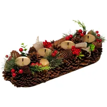 Home & Styling Adventskranz mit Zapfen, Kerzenhalter, 41 cm
