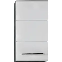 Hängeschrank TRENDTEAM "Nano", weiß (beton, optik, weiß hochglanz), B:32cm H:21cm T:61cm, Schränke
