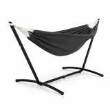 Lacestone Hängematte mit Gestell Hängeliege Relaxliege Outdoor Indoor 180x140 bis 120Kg (Anthrazit)