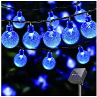 lqwell Lichterkette Solar 10M 40LED spritzwassergeschützt inkl. 8 Modi blau