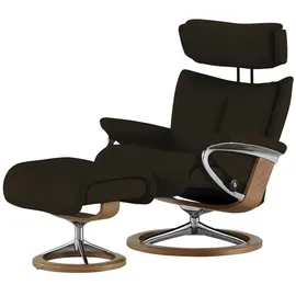 Stressless Relaxsessel Leder 78 x 111 x 76 cm Braun mit Hocker