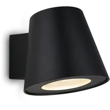 Briloner LED Wandlampe mit IP44 Spritzwasserschutz, neutralweiße Lichtfarbe, GU10, 4,9 Watt, Aussenlampe, Wandleuchte aussen, Strahler außen, Außenleuchte, Außenwandleuchten, 9,5x11x14 cm, Schwarz