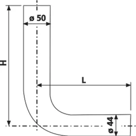 Sanit 02.173.01..0000 Spülbogen d:50x44 390x350mm weiß