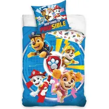 Paw Patrol mit Stella, Ruben, Chase und Marcus Blau 140 x 200 cm + 65 x 65 cm
