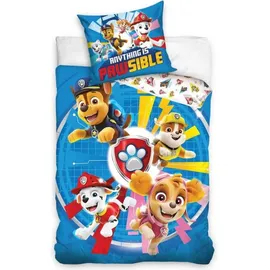 Paw Patrol mit Stella, Ruben, Chase und Marcus Blau 140 x 200 cm + 65 x 65 cm