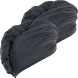 Erwin Müller Handtuch Turban 2er-Pack, Microfaser (2-St), Microfaser Uni grau