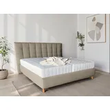 COLLECTION AB Polsterbett CLASSIC Scandi erhältlich in der Breite 180x200cm, 3 Varianten: Rahmen, Rahmen + Rost oder Komplett-Set mit King-Matratze braun