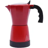 Wulimasun Elektrische Kaffeemaschine, Kaffeemaschine, Espressokocher, 6 Mokka Italienisch, Topf 480 W, Espressomaschine mit Basis, für Büro und Zuhause (Rot, 300 ml)