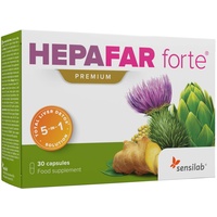 Hepafar Forte Premium - Mariendistel, Artischocke, Löwenzahn Komplex - Detox - Vitamin E, Phospholipide - Innovative patentierte Formel mit hoher Bioverfügbarkeit - 30 Kapseln - Sensilab