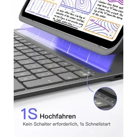 Inateck Tastatur Hülle Kompatibel mit iPad Air 13 Zoll (2024), Ultraleichte Tastatur Hülle für ipad Pro 12.9 Zoll 6/5/4/3 Gen,QWERTZ,mit Stifthalter,BK2007-13