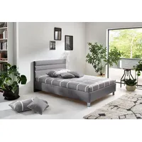 Westfalia Schlafkomfort Polsterbett, grau (anthrazit), B:150cm L:210cm, Bezug: Microvelours
