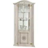 Xlmoebel Eckvitrine Luxus Eckvitrine Vitrine Glas Schrank Eck Holz Design (1-St., Vitrine) Hergestellt In Italy beige