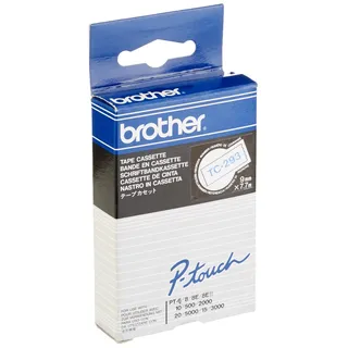 Brother TC-293 0,9cm x 7,7m weiß auf blau