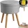 Tectake Sitzhocker Yara gepolstert in Leinenoptik 42,5 x 45,5 x 42,5 cm Grau