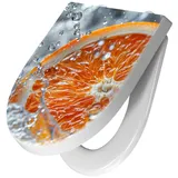 Primedeco WC-Sitz mit Absenkautomatik Motiv Orangenscheibe Spritz (1-St), Absenkautomatik, Soft-Close orange