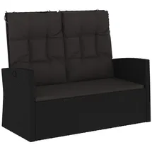 furnicato Gartenbank 118 x 60 x 80 cm Schwarz