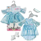mga zapf creation gmbh BABY born Eisprinzessin 43cm, Eisprinzessinen-Kleid mit Schlittschuhen und Tiara für 43 cm Puppen, 836095 Zapf Creation
