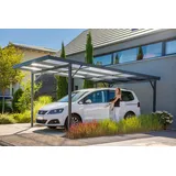 Gutta Carport Premium 3,09 x 5,62 m anthrazit inkl. Seitenwand und Regenrinne