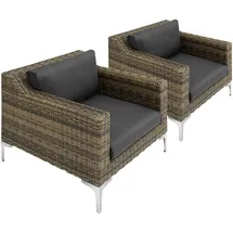 Tectake Villanova Rattanset Loungeset grau