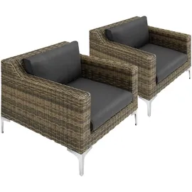 Tectake Villanova Rattanset Loungeset grau