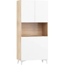 BIM Furniture Klappbare Megan 1 Regale Haushaltsbüro Computertisch Sonoma Eiche / Weiß