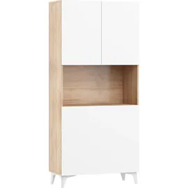 BIM Furniture Klappbare Megan 1 Regale Haushaltsbüro Computertisch Sonoma Eiche / Weiß