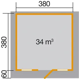 Weka Konstanz 2 3,80 x 3,80 m natur inkl. Vordach 60 cm