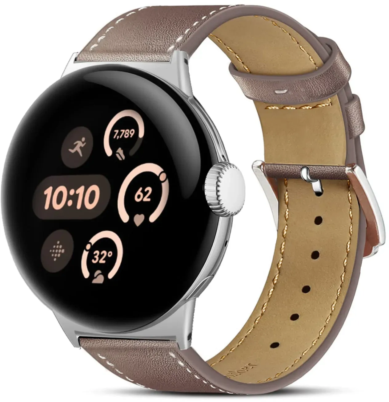 Strap-it Google Pixel Watch 3 Armband Leder für Google Pixel Watch 3  - 45mm - Coco - Schnallenverschluss