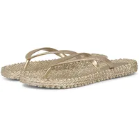 Ilse Jacobsen HORNBÆK | Cheerful01 | Damen Flip Flops mit Glitter | Dänische Design | Sommer Strand Zehentrenner | Platin | 41 EU - 41 EU