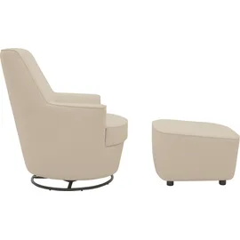 INOSIGN »HETTY, Drehsessel mit Wippfunktion und Hocker; Lesesessel, Armsessel« Set, 2 Stk. tlg. mit Dreh/Wippfunktion, mit Federkern, in Cord und Microfaser