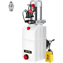 VEVOR Hydraulikpumpe 12V 6 L Autolift Hydraulikpumpe Kunststoff Pumpe Stromversorgungseinheit einfachwirkend für Kippanhänger
