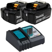 Makita 2x BL1830B Akku 3,0 Ah 18 V Li-Ion + DC18RC Schnellladegerät