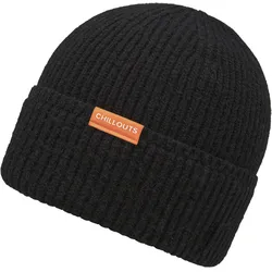 Strickmütze CHILLOUTS "Matty Hat", Damen, schwarz, Strick, Baumwollmischung, unifarben, modisch,klassisch,sportlich,casual, Mützen, Mit hohem Baumwoll-Anteil