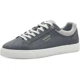 S.Oliver Herren Sneaker flach mit Schnürsenkeln Low Top, Blau (Blue Nubuck), 45 EU