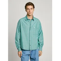 Pepe Jeans für Herren. PM308857 Chartres grünes Hemd (L), Lässig, Baumwolle, Langarm