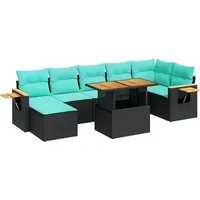 vidaXL Garten-Lounge-Set 8-tlg. grau/schwarz