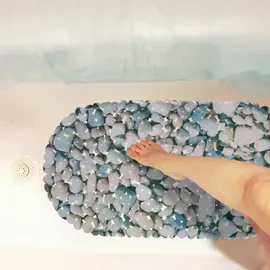 Relaxdays Badewannenmatte Steinoptik, Anthrazit