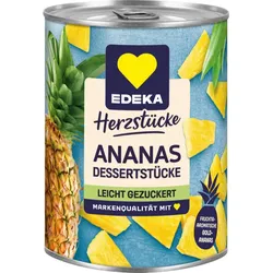 EDEKA Herzstücke Ananas Dessertstücke leicht gezuckert 567G