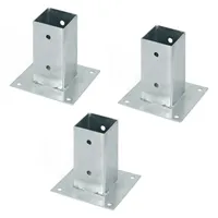 GAH Alberts Alberts 211882 Aufschraubhülse | für Rund- oder Vierkantholzpfosten | feuerverzinkt | 71 x 71 mm | 3er Set