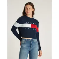 Tommy Jeans Strickpullover mit Logo-Detail Modell CENTER FLAG SWEATER