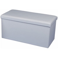 ECHTWERK Sitzwürfel Sitzbank mit Stauraum "SeatBox", Faltbare Polsterbank aus hochwertigem Kunstleder, Bis 300 kg belastbar weiß