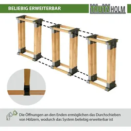 Trutzholm Holzstapelhilfe 4er Set Stahl 34 x 10 cm schwarz