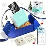 Phomemo Mini Drucker P2S Aufkleber Drucker 300 DPI Thermodrucker Mini Taschendrucker für Universitätsstudent und Sprachlerner, Effiziente Hilfsmittel zum Lernen Aller Sprachen