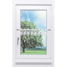 Plauener Spitze® Scheibengardine Blättergirlande (1 St), transparent, HxB 17x92cm weiß 92 cm x 17 cm