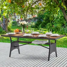 CASARIA Polyrattan Gartentisch Takeo braun